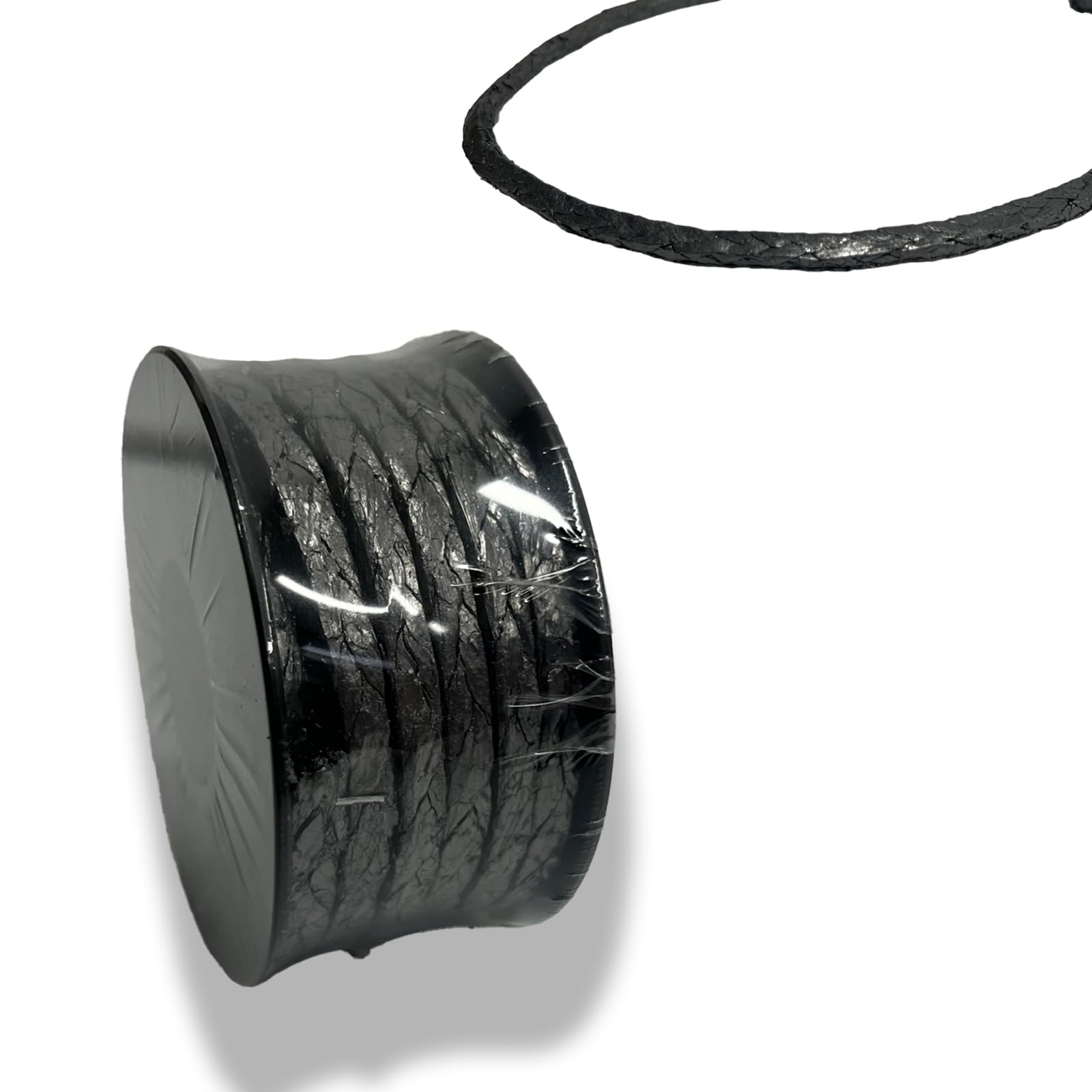 - 10ft Length Flexible Graphite Braided Compression Packing (1/8"×1/8") – High-Temperature, Chemical-Resistant Sealing Rope for Pump Valve and Mechanical Seal