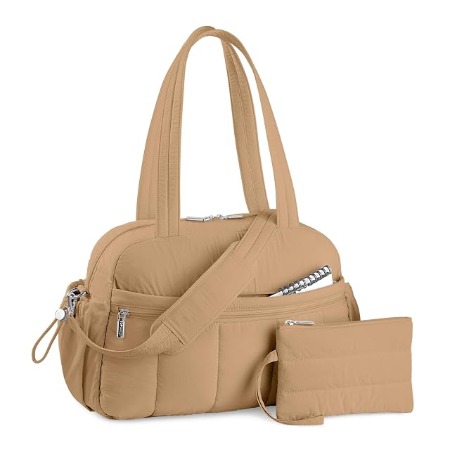 TOPDesign Travel Duffel Bag for Women Puffer Gym Bag Sports Tote with Wet Pocket Carry On Weekender with