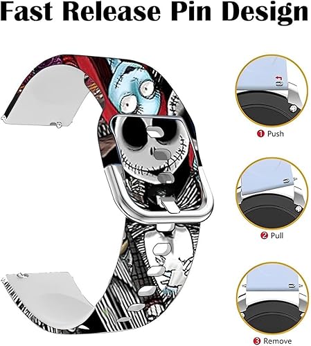 Miniatura 4 de __PLACEHOLDER_BRAND_0__ Christmas Jack Skellington Sally - Correas compatibles con Samsung Galaxy Watch 6Watch 5 Pro de 1.77 pulgadas, Watch 4 de