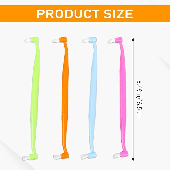Psyqtsuary Double-Ended Interspace Brush, 4 PCS Orthodontic Toothbrush End Tuft Toothbrush Proxy Brushes Dental Tools Soft Gap Small Head Toothbrushes for Tooth Detail Cleaning