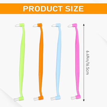 Psyqtsuary Double-Ended Interspace Brush, 4 PCS Orthodontic Toothbrush End Tuft Toothbrush Proxy Brushes Dental Tools Soft Gap Small Head Toothbrushes for Tooth Detail Cleaning