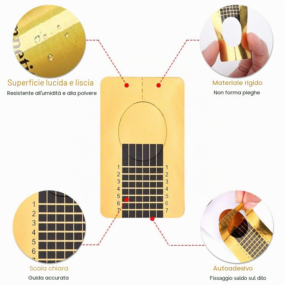 120 Pezzi Cartine per Ricostruzione Unghie, Cartine Nail Form,Cartine Gel Unghie,Cartine per Ricostruzione Unghie per Estensione