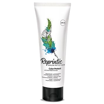 Reprintic Tattoo Care Cream - Color Protect Moisturizing Nourishing UVB SPF 15 Fade Defense with Botanical Oils Vitamins - 4.2oz