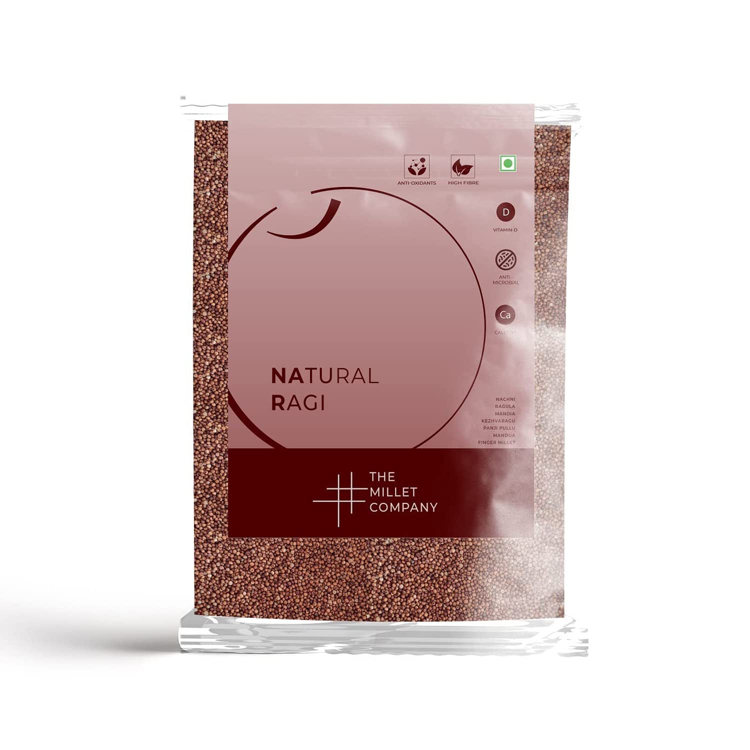 THE MILLET COMPANYNatural Finger Millet 500 gm, Gluten Free, High Fibre Millets, Healthy Food Alternatives
