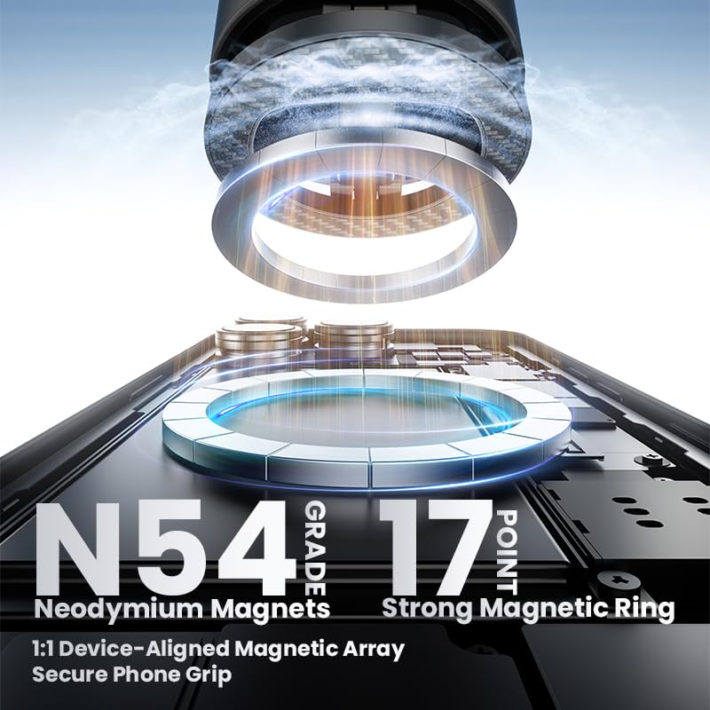 BISART Vacuum Magnetic Car Phone Holder – 360° Rotatable, Reinforced 96LBS Suction Cup Mount Compatible with MagSafe for iPhone & Android, Portable for Car, Gym & Mirror (A7-Black)