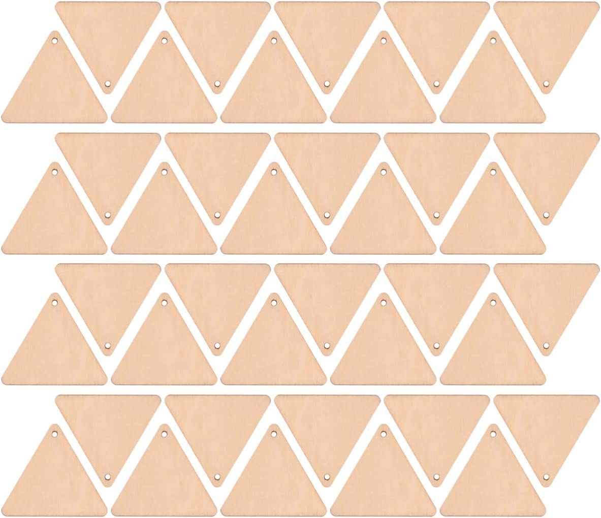 RJ Sales store [50pcs]-[ 5cmx5cm]-Triangle Wooden Pine MDF Cutouts Unfinished Tags for Key Chain,Slices Crafts,Xmas Holiday Hanging Decorations,Painting Wood Craft,MDF Plains,Resin Art Work