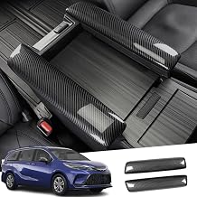 ABS Center Console Cover Armrest Pad Protector Armrest Box Cover Accessories Keep Your Armrest in a More Comfortable FeelingCarbon Fiber 2 pieces/setfor Toyota Sienna 2021 2022 2023