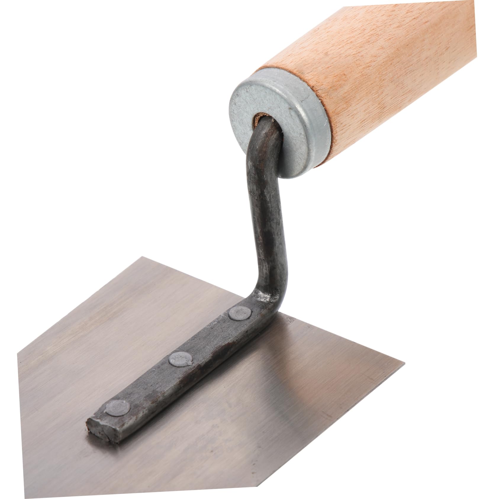 Cazzuola per Finitura in Acciaio Inox 5 Pezzi Rivetti | Impugnatura in Legno, per Calcestruzzo e Stucco, Utensile Professionale da Muratura