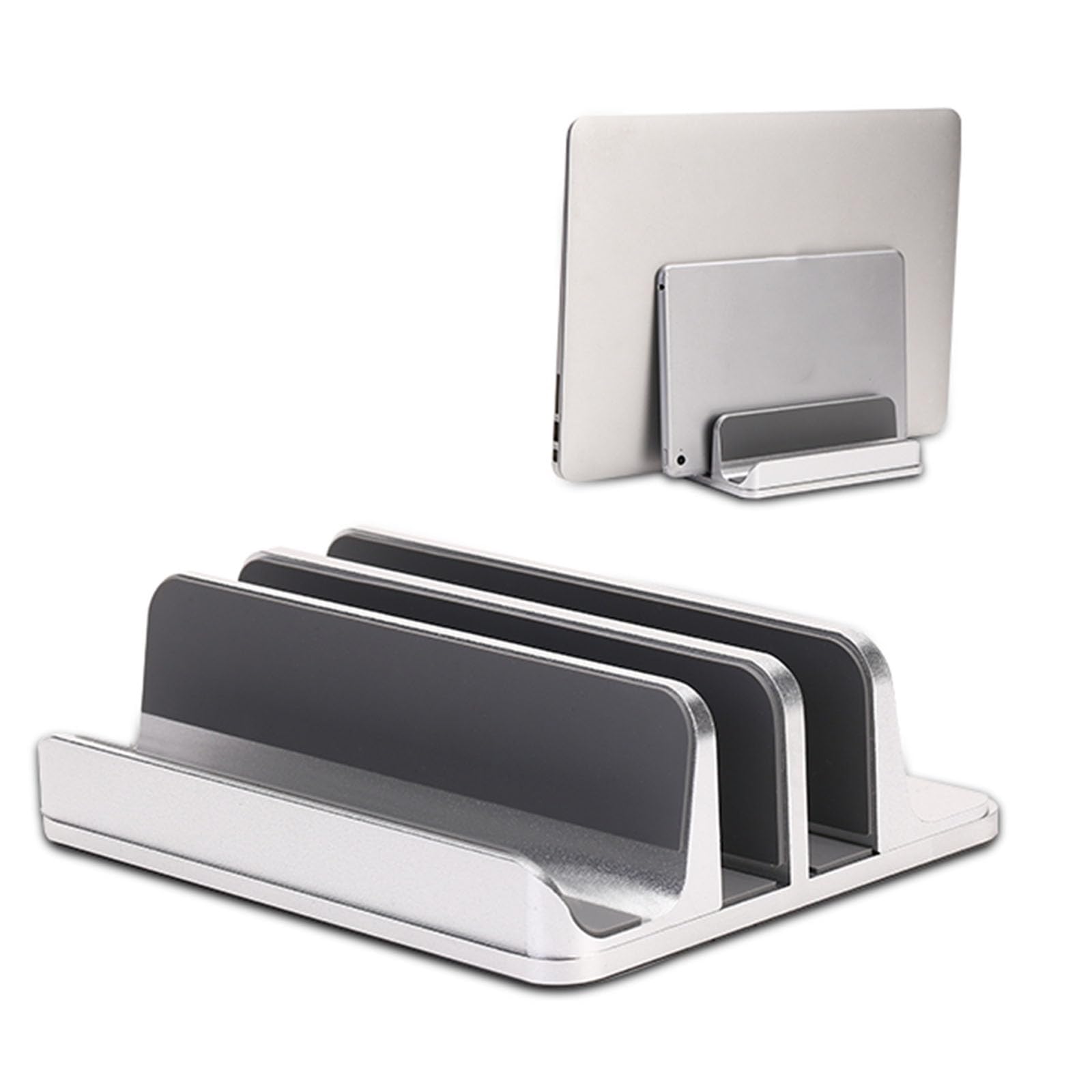 Supporto Verticale per Laptop, Supporto Regolabile per scrivania a 2 Slot, Base per Supporto da scrivania per Laptop,