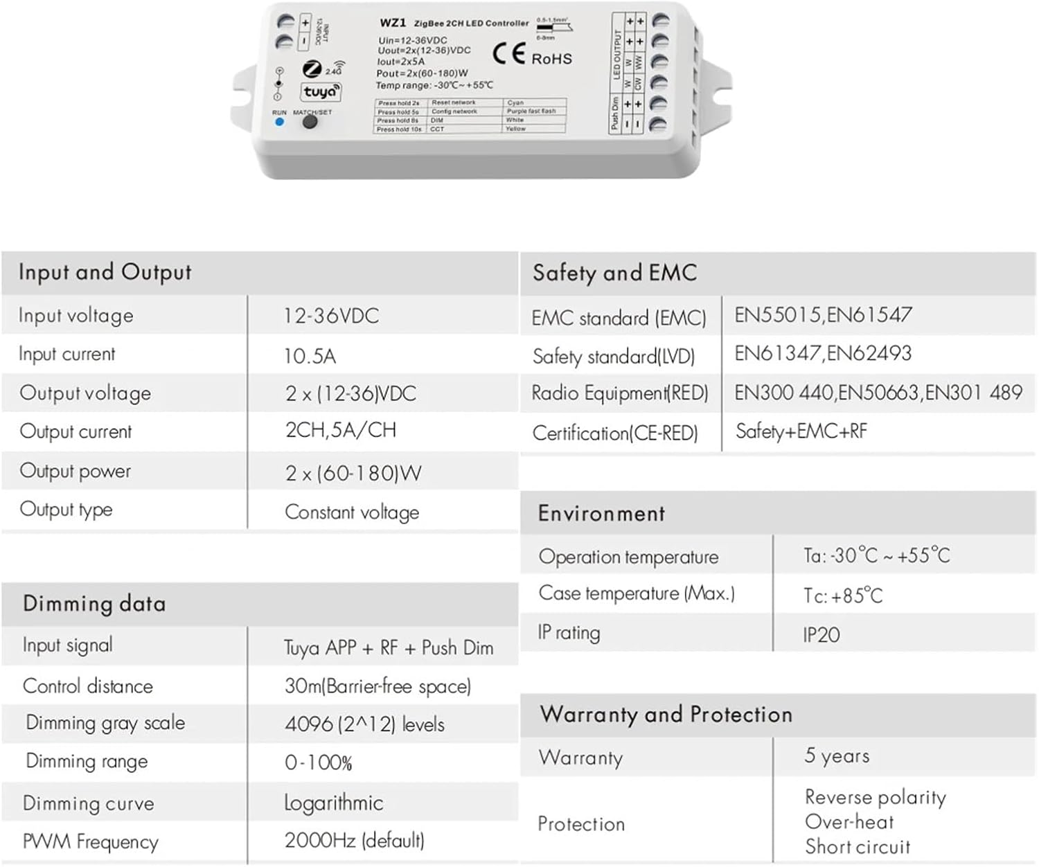 1 ピース/1 セット 2CH Led コントローラ 12V 24V 壁掛けタッチスクリーン制御調光器 CCT WW/CW モノクロ