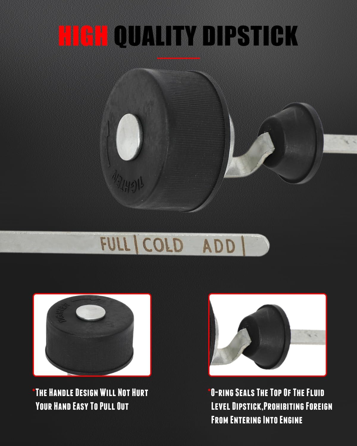 CCIYU ‎917-5506 Power Steering Pump Reservoir Cap with Dipstick Replacement For For Mack Dip Stick For Checking Oil