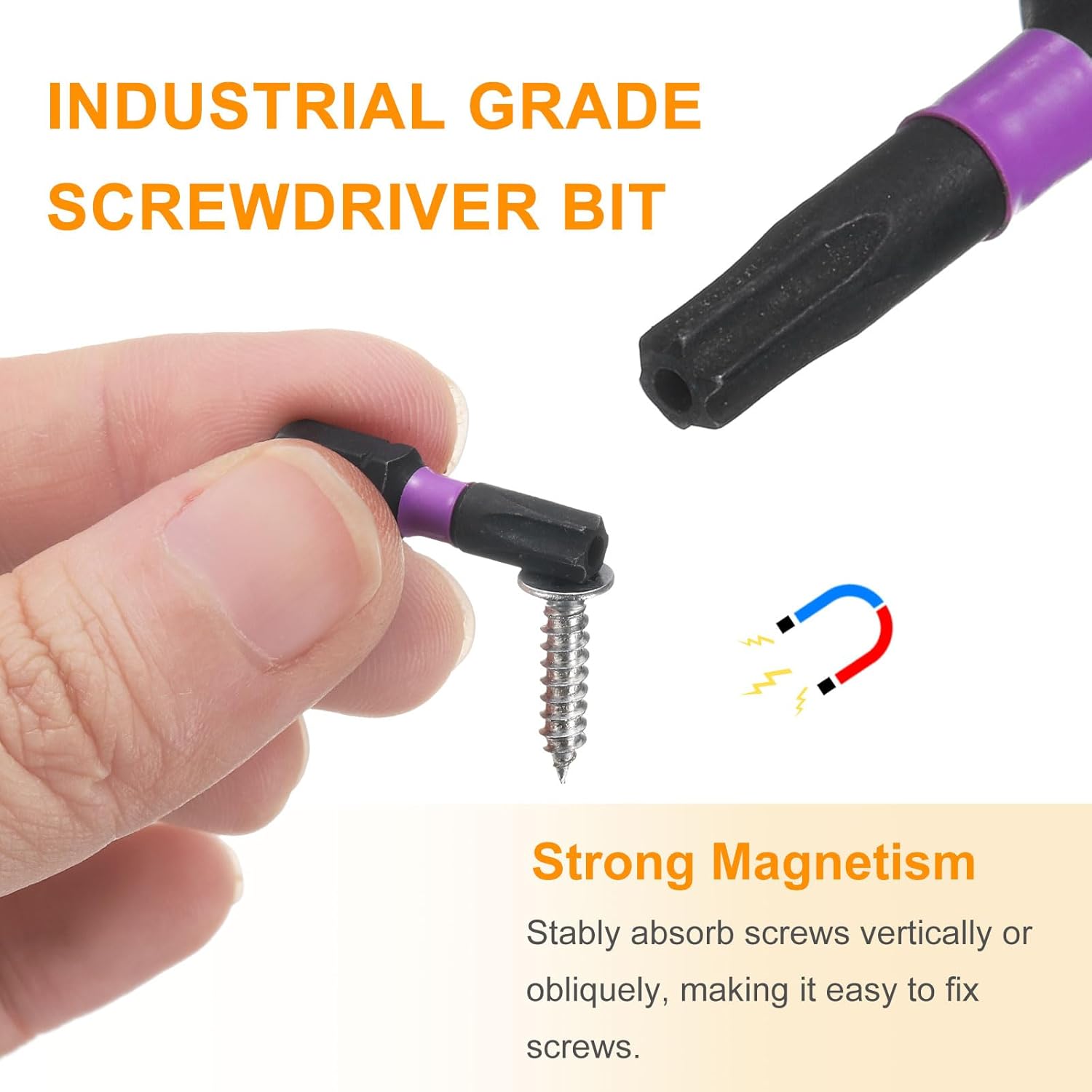 HARFINGTON 8pcs TT10 Torx Screwdriver Bit 1/4" Hex Shank 25mm/1" Length Magnetic Star 6 Point Head Hex Bits S2 Steel Screw Driver Bit with Hole Industrial Grade Electric Drill Bits
