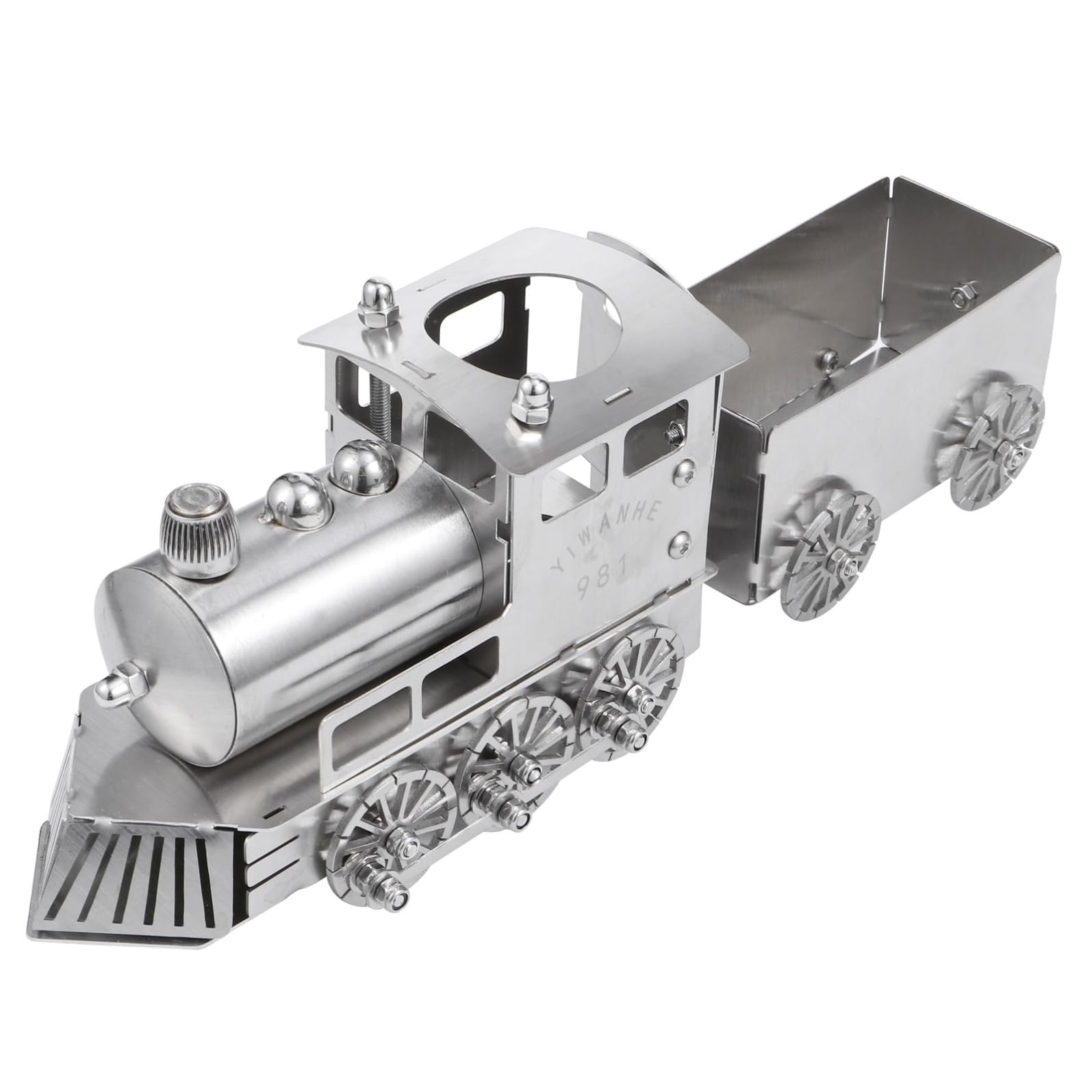 Operitacx Modelo de Tren de Vapor de Escritorio en Acero Inoxidable, 1 Set