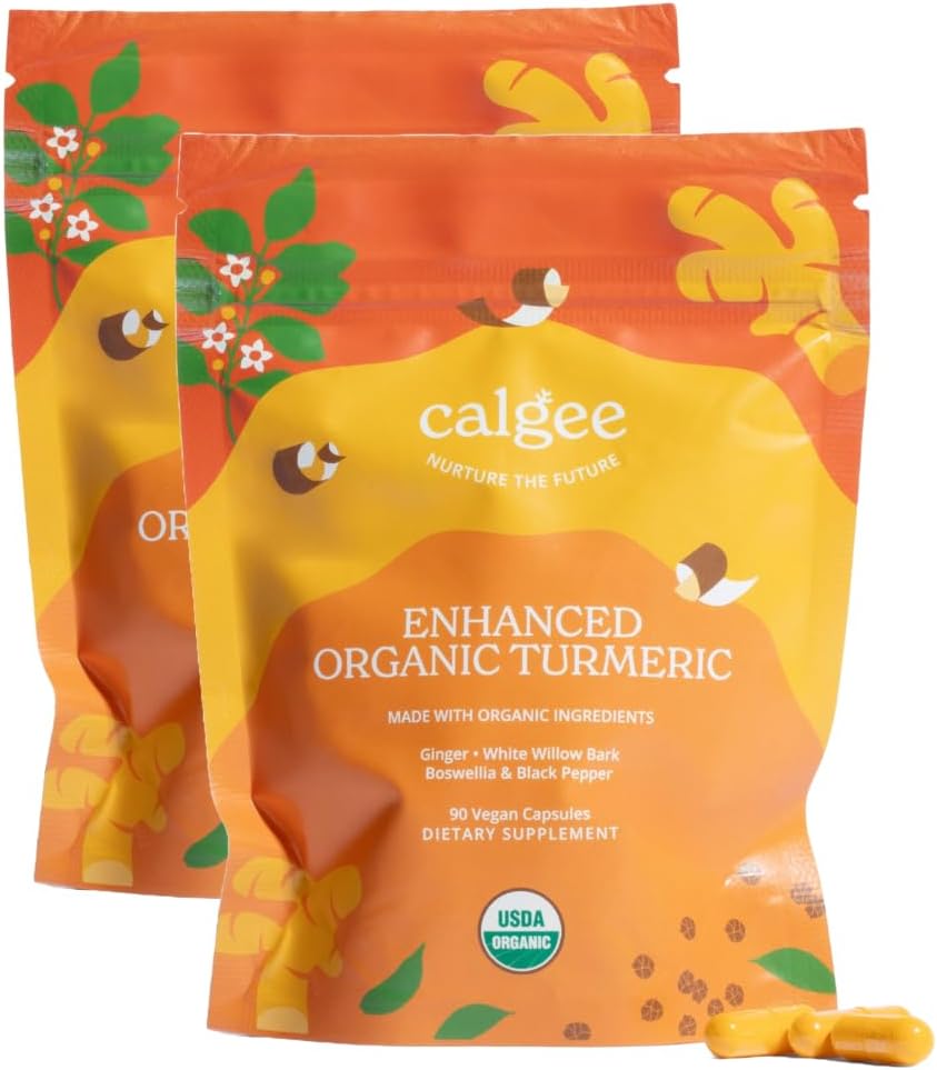 Premium 5-in-1 1100mg Turmeric Curcumin with Black Pepper for Maximized Bioavailability, Plus Boswellia & White Willow. USDA Organic Joint Support, Made in the USA and 3rd Party Tested. 180 Ct.