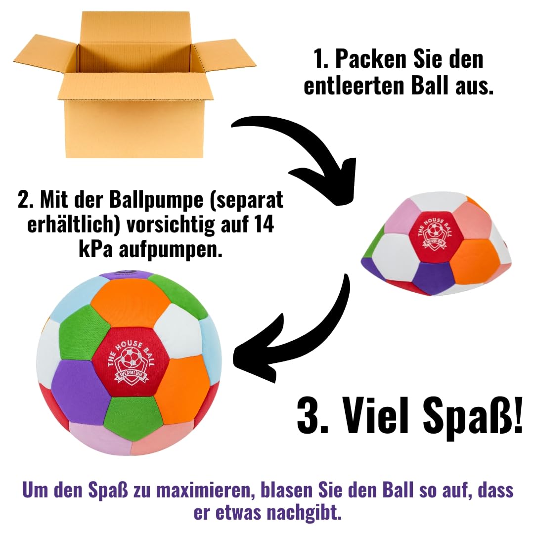 Safe Sport Gear - Der House Ball – Originaler Weicher Softball Fußball Größe 4, Perfekter Softball Kinder, Indoor Fußball für Kinder & Jugendliche, Lustiger, Hochwertiger - The House Ball