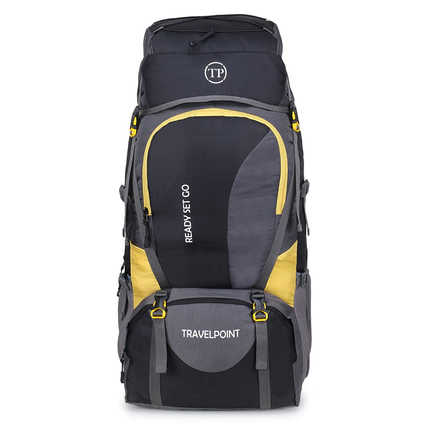 60L TRAVEL POINT 60-liter Rucksack travel bag | Tourist backpack for Hiking, Trekking, Camping & Thames bag with 1-year warranty (Black), backpacks