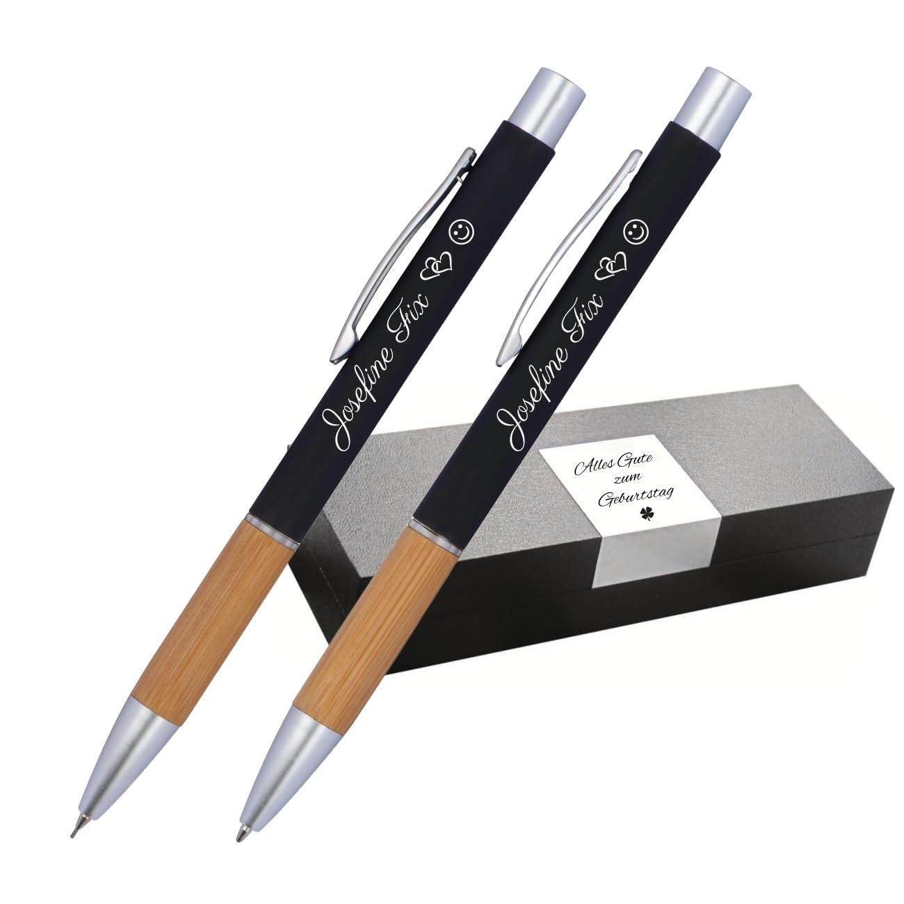 Schmalz® Schreibset Kugelschreiber und Druckbleistift mit Gravur | Großraummine | einzigartige Stifte mit Namen personalisierte Geschenke | mit Wunschgravur