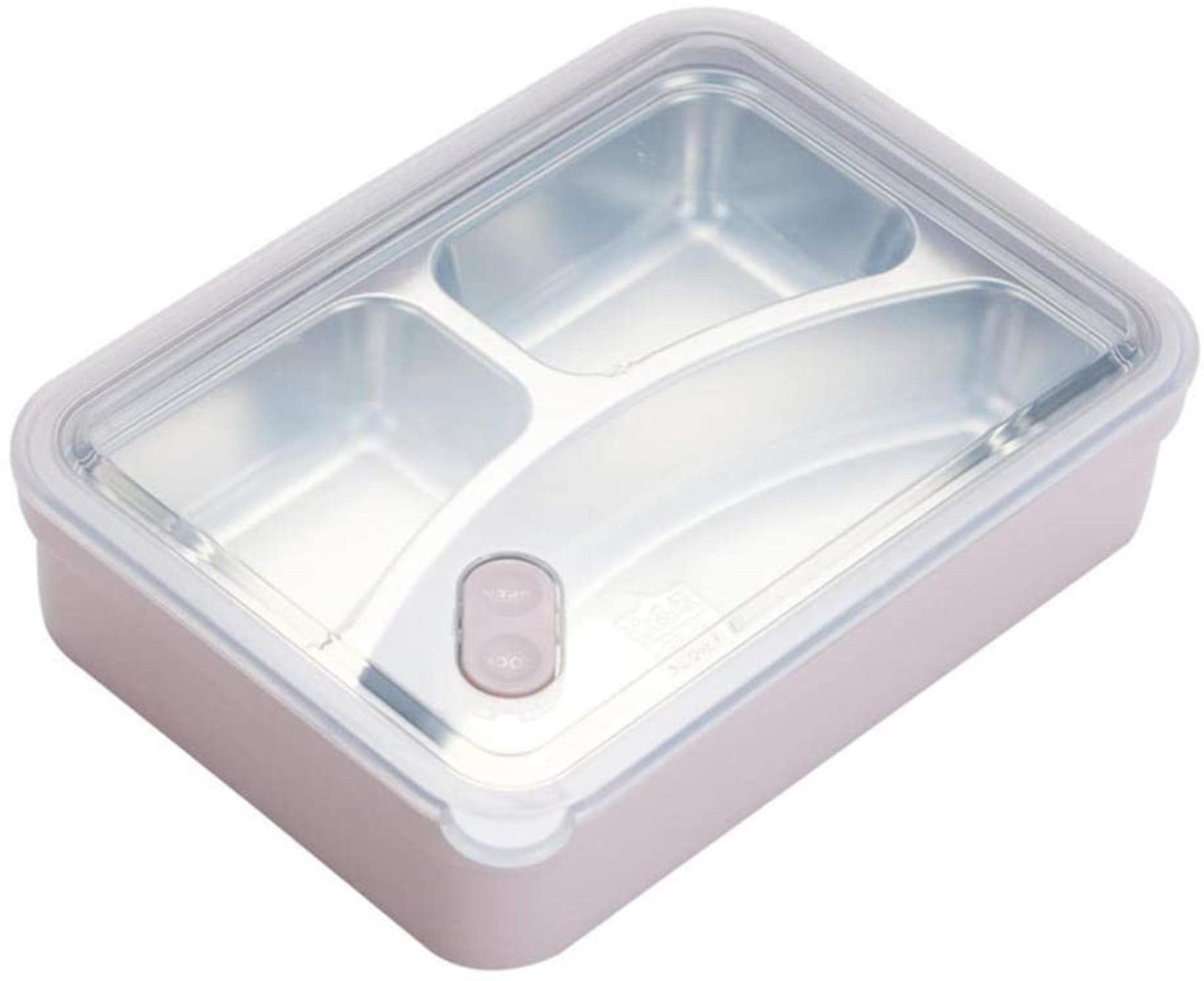 Fiable Fiambrera de acero inoxidable para niños con aislamiento simple, compartimento de una sola capa, caja sellada, tres rejillas, color rosa, tamaño: doble rejilla
