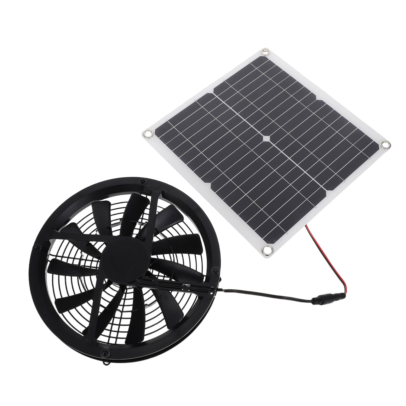 Anneome Ventilazione Solare per Serra e Pollaio, Ventola 28cm Nera