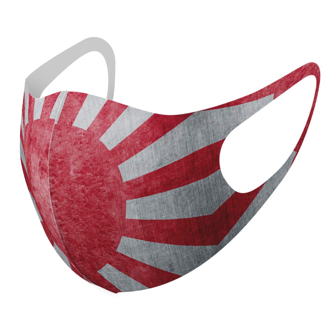 Smacolle 011879 Design Mask, 2-Piece Set, Polyester, Washable, Cloth Mask, XS S, M, L, XL, 4 Sizes, Red, Japan Hinomaru M-L