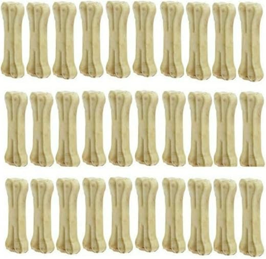 MS Pet House Rawhide Dog Chew Bone 3 Inches Pack of 36 Bones, Chicken Flavour, Dog Treats, Delicious Bones for Small Dogs,...