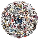 Lot de 50 autocollants de moto imperméables pour ordinateur portable – Autocollants mignon...