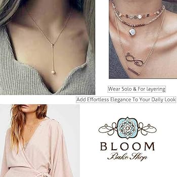 Amazon.com: Olbye Pearl Pendant Necklace Silver Drop