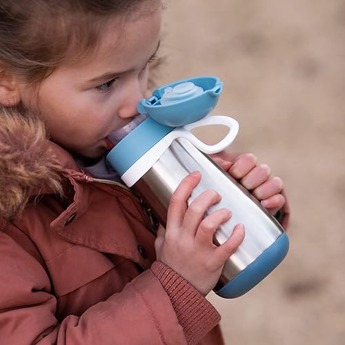Miniatura 4 de BEABA Botella de agua de acero inoxidable para niños, botella de agua aislada para bebés a niños pequeños, botella de agua para niños pequeños