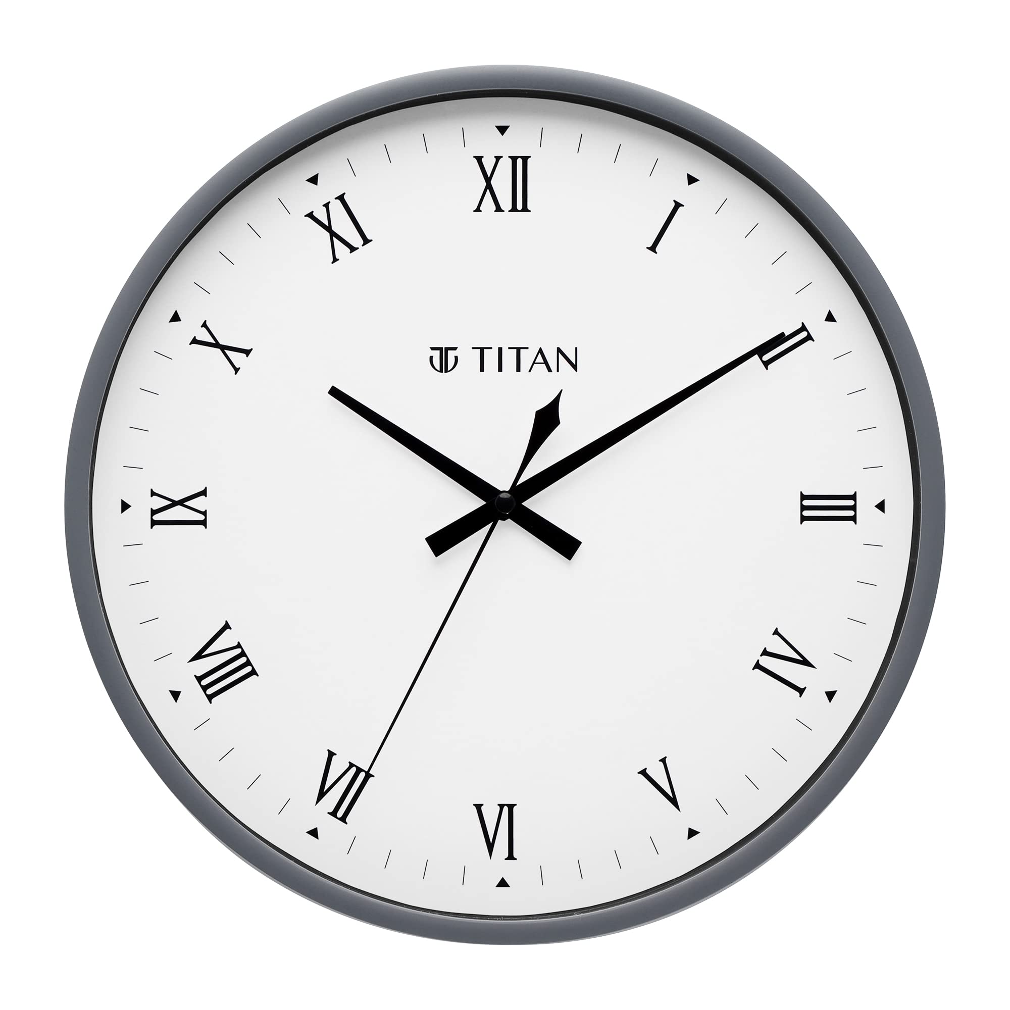 Titan Plastic Classic Grey Wall Clock with Silent Sweep Technology - 29.5 Cm X 29.5 Cm (Medium), Analog (B09K4FBP77) Amazon Price History, Amazon Price Tracker