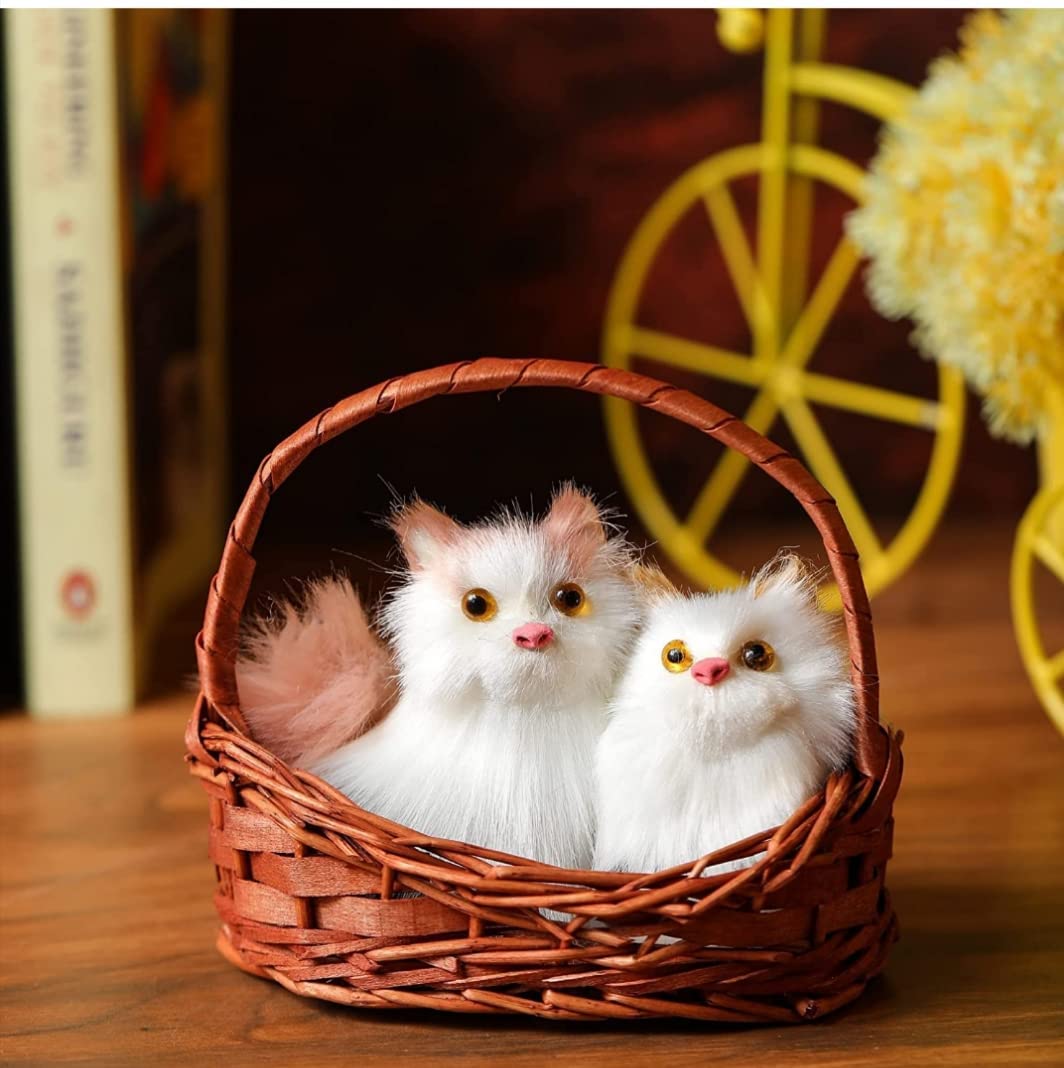 Buy ViaZAID Cat in Basket Mini Kitten Doll with Meows Sounds by