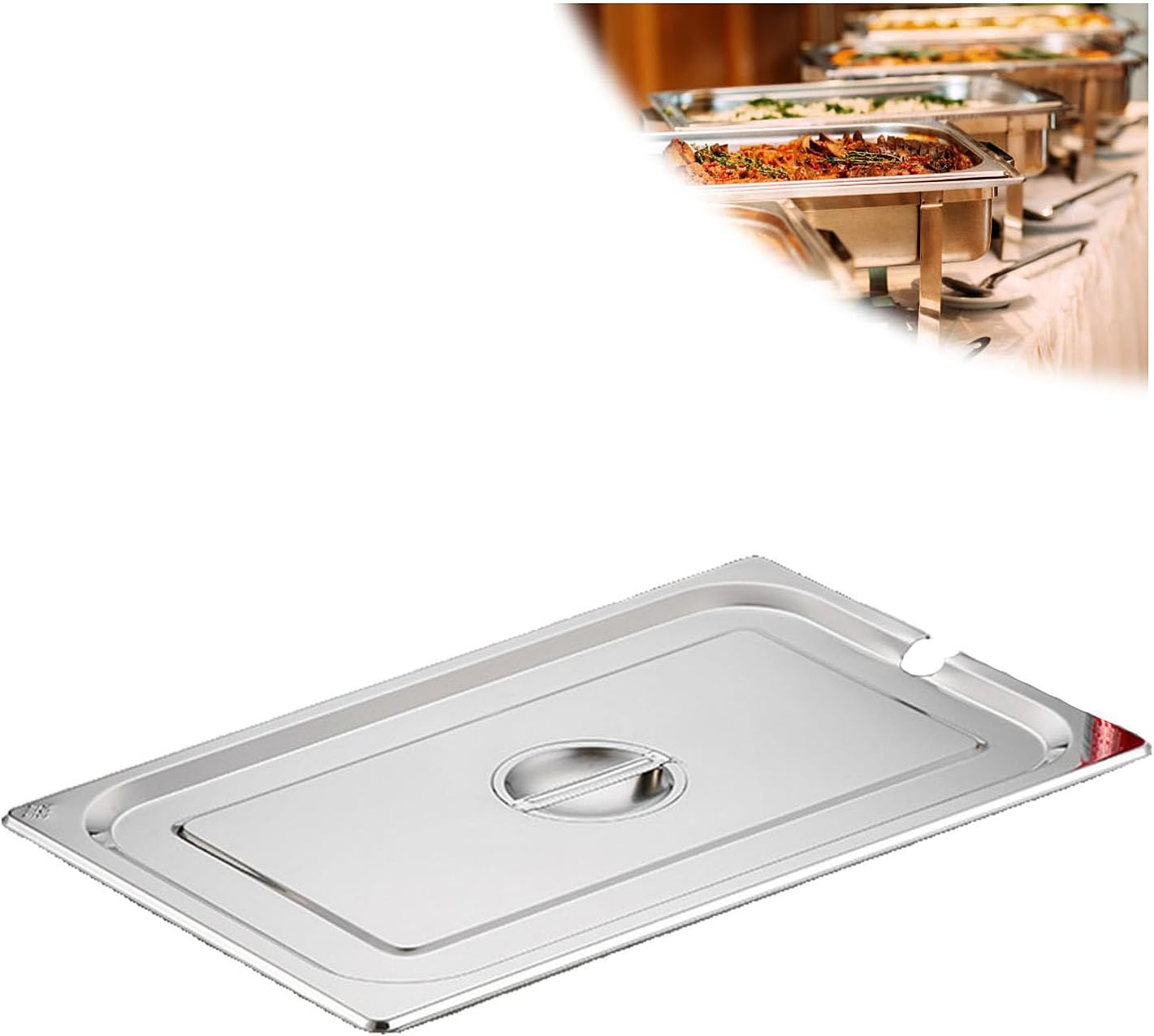 ホテルパン 穴あき ざる 食品グレードのステンレス角ざる ステンレススチールカウンターパン 食品保存容器,長方形 キッチン用 フード