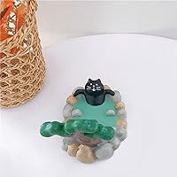 Vista 3 de Bolley Joss Soporte para teléfono celular de escritorio, aguas termales, con lindo gato relajado para oficina, manos libres, ornamento para el hogar