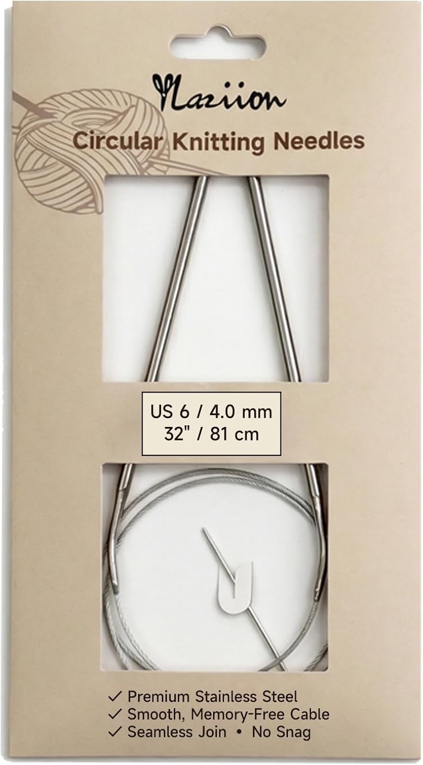 YLaziion Circular Knitting Needles Size 4 (3.5mm) 32 Inch Stainless Steel
