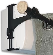 Set of 2 Curtain Rod Brackets for Roller Shutters, No Drilling, Steel and Aluminium (Matte Black)