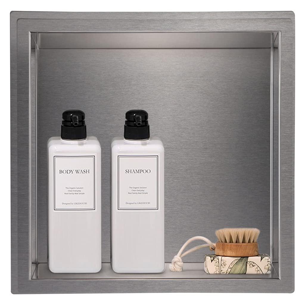 Skelang Mensola da doccia a incasso in acciaio inox 30 x 30 cm per bagno