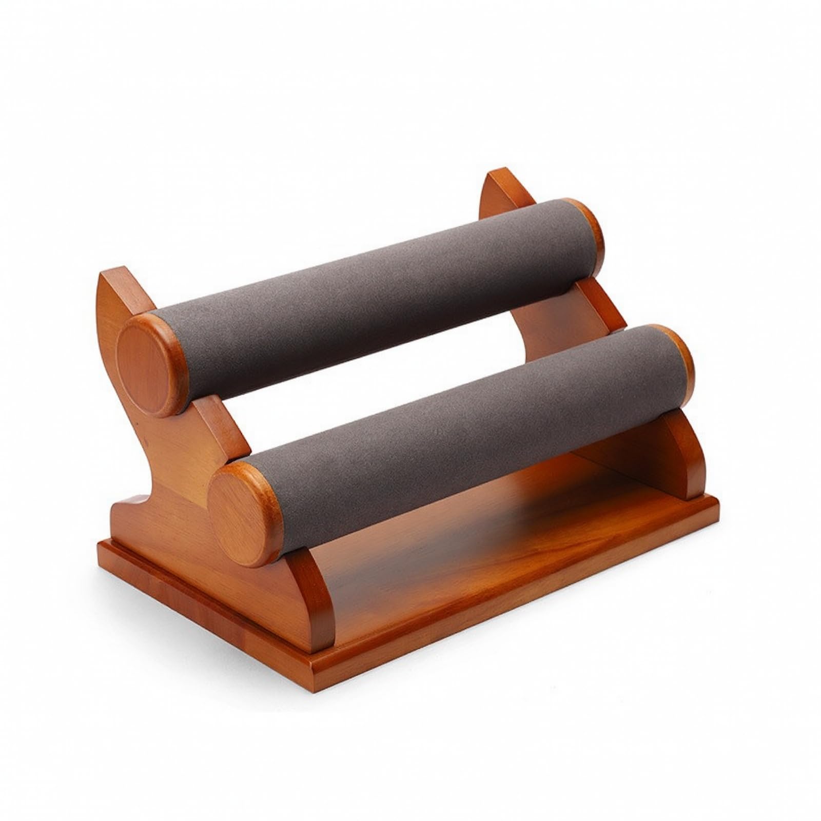 Soporte para Pulseras Organizador Expositor Joyas Brazaletes Relojes con Base de Madera y Varillas Acolchadas Antirrayas Diseño Modular con Extremos, 28.5 X 18 X 16.5 Cm, style to 2