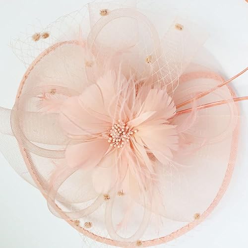 Miniatura 2 de Tocado hecho a mano para mujer, tocado de Kentucky para fiesta de té de los años 20, sombrero de pastillero, tocado de plumas