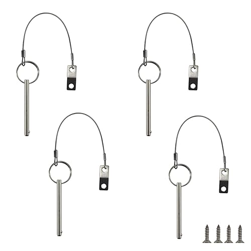 Pasador de liberación rápida, diámetro de 14 pulgadas (0.248 in), longitud total 3 pulgadas (2.992 in), longitud efectiva de 2.4 pulgadas, acero