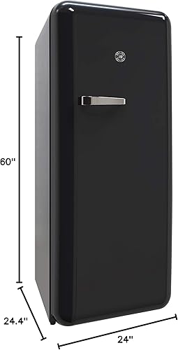 Vista 10 de BRAMA Refrigerador retro con congelador superior, 9.9 pies cúbicos, refrigerador completo para apartamento, condominio, casa, cocina, 24 pulgadas