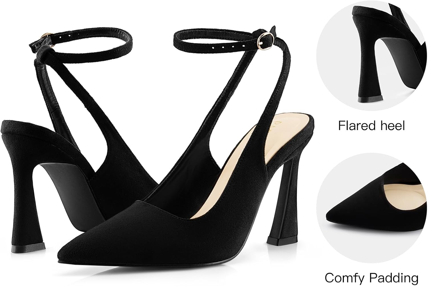 PARTY Womens Pointed Closed Toe Heels Stiletto Slingback High Heel for Women Dressy Pumps for Wedding and Office Work or Going Out - Image 6