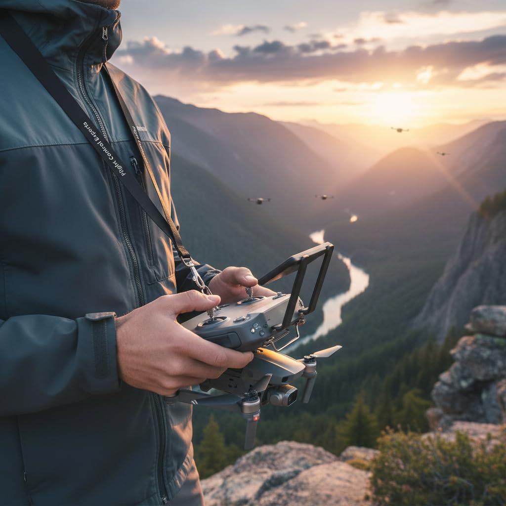 Cinghia da Collo RC Drone, Tracolla Regolabile con Cordino con Fibbia a Sgancio Rapido Nera per Avata Drone per Telecomando FPV