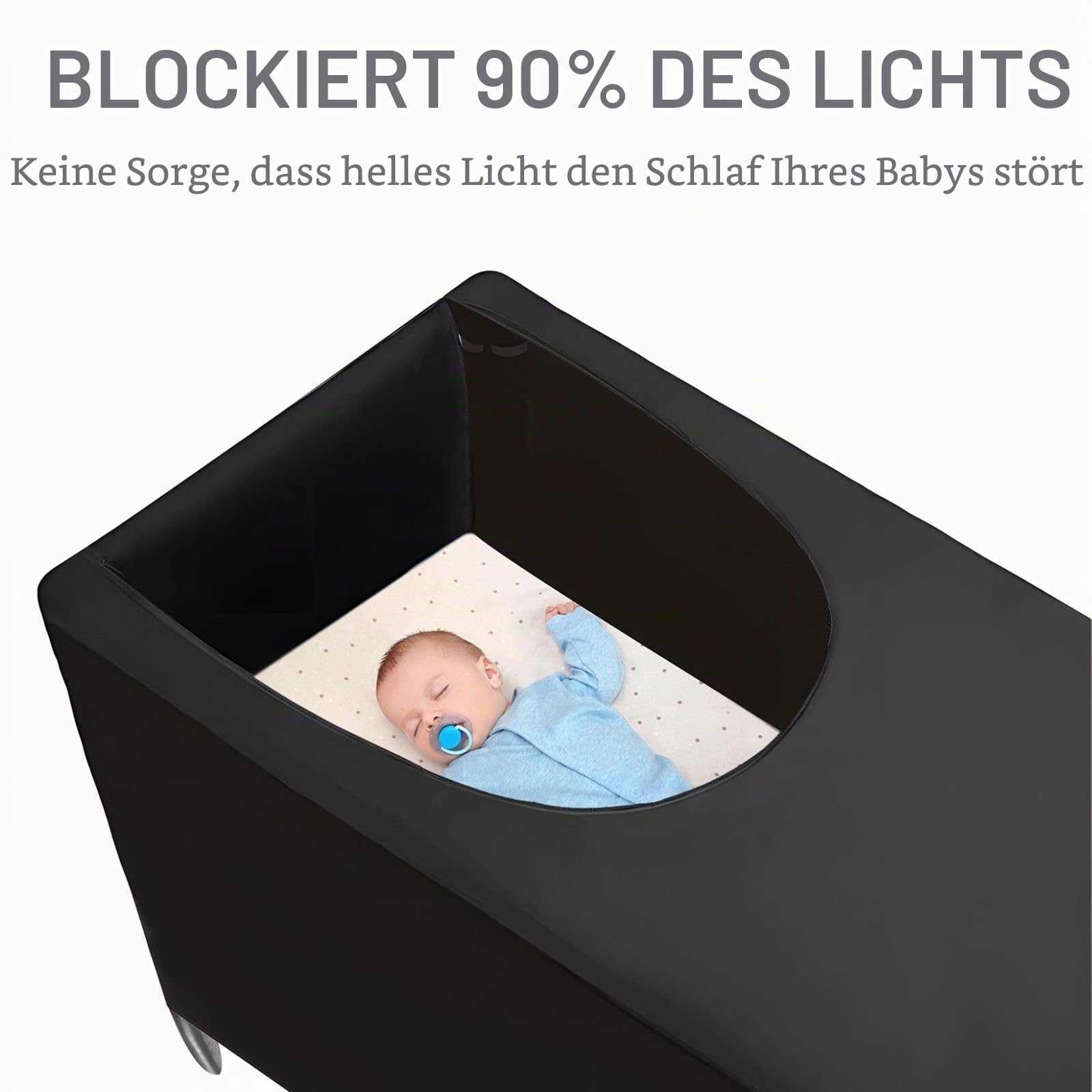 PandaEar Verdunkelungsüberzug für Reisebett – Tragbarer, Atmungsaktiver & Dehnbarer Schlafzelt-Überzug für Babybetten – Für Innen- & Außeneinsatz