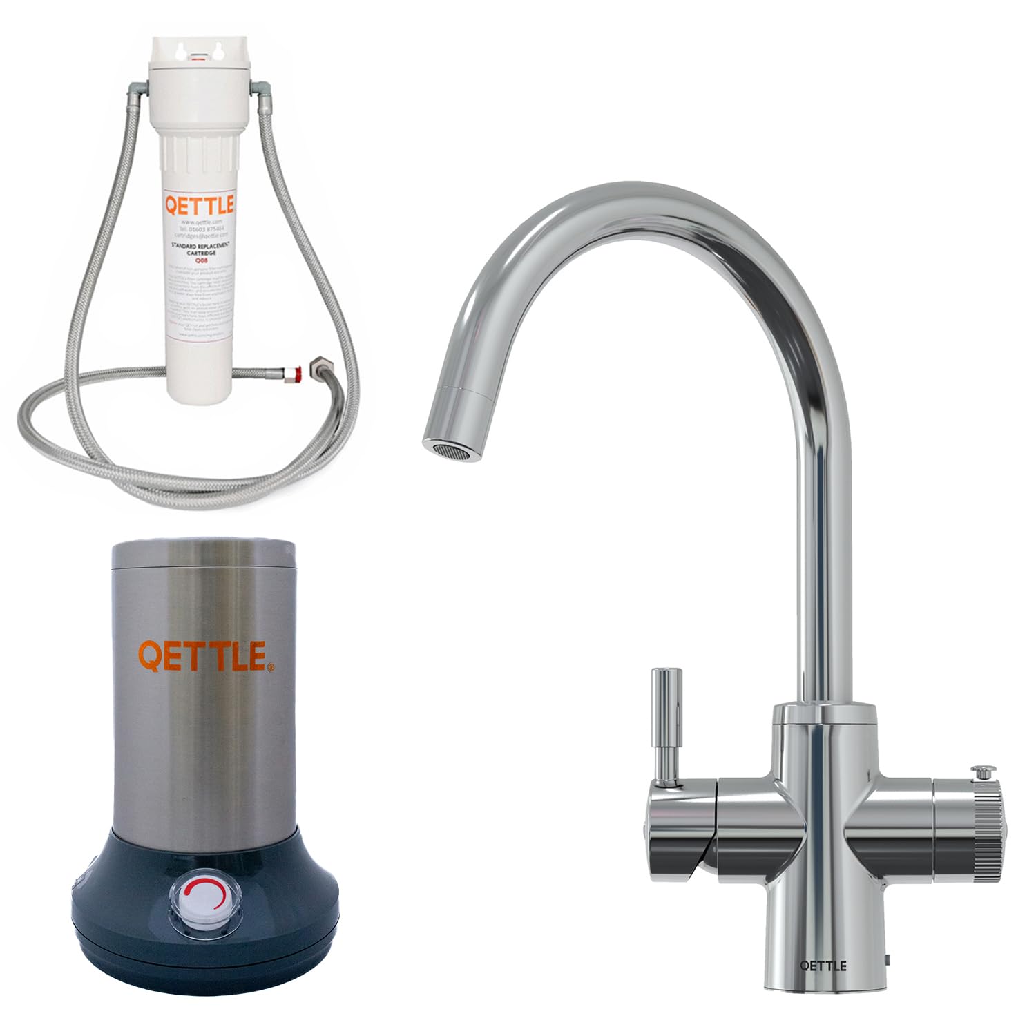 QETTLE 4-in-1 Instant Boiling Water Tap | True Boiling, Filtered Cold, Mains Hot & Cold