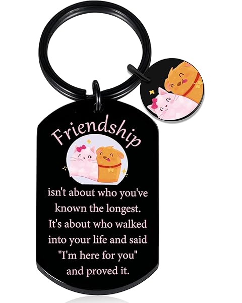 Friendship Gifts for Women Teen Girls Personalized Friendship Keychain for Close Friends Soul Sister Bestie Thoughtful Long Distance Friendship Presents Unique Birthday Gift Idea Cute Cats Accessory
