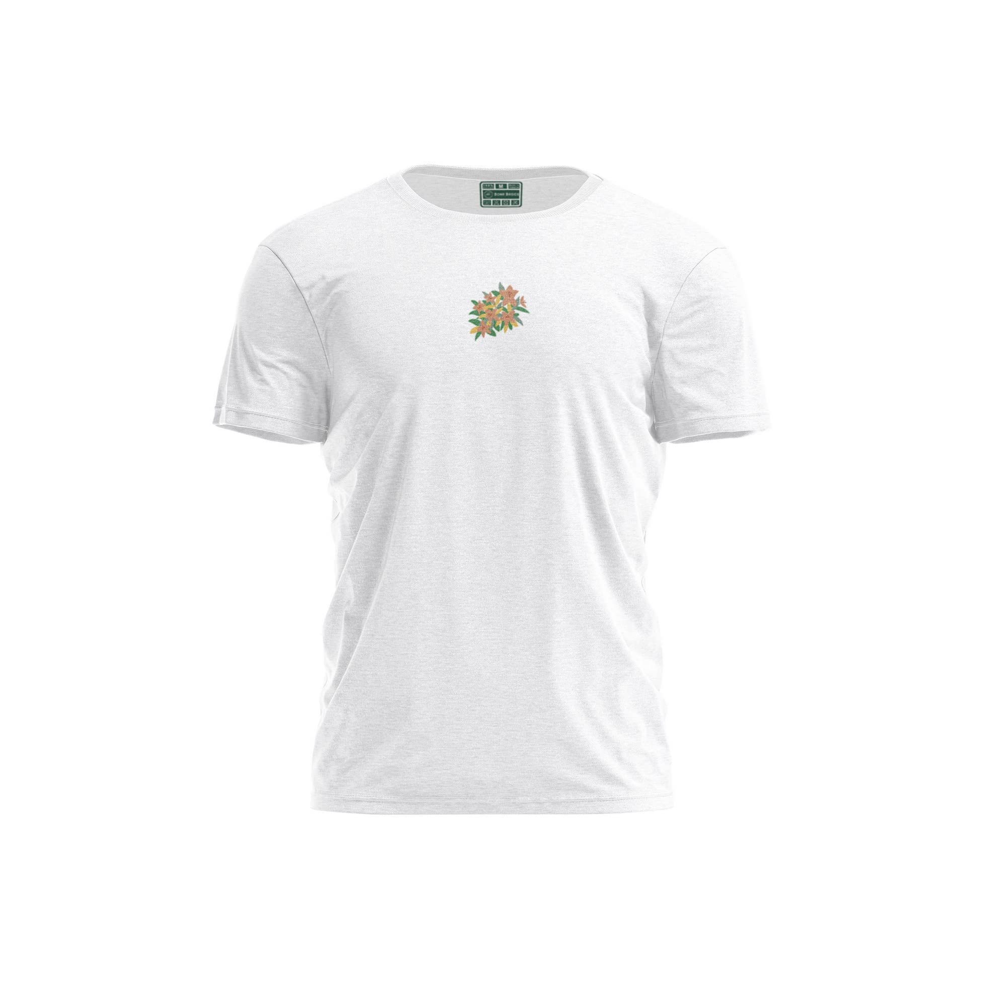 Bona Basics, Digitally Printed, Men's Basic T-Shirt,%100 Cotton, White, Casual, Men's Tops, Size: L