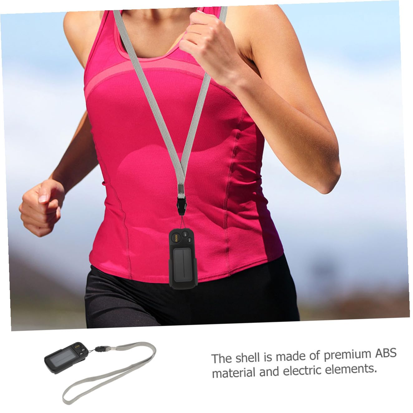 Elektronischer Schrittzähler mit Clip für Fitness und Laufen Tragbar aus Abs mit Schrittzählung bis 999999, 30 Tage Speicher und Kalorienverbrauchsmessung