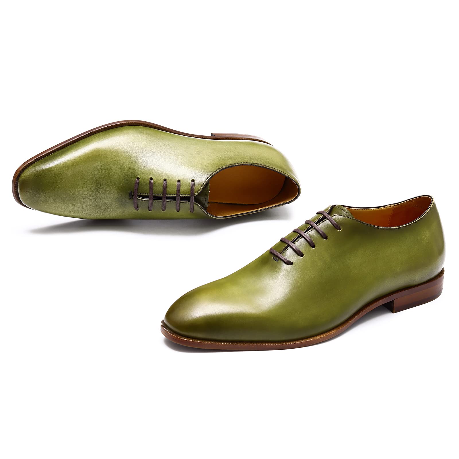 Oxfords Affaires Formelles pour Hommes Chaussures Habillées Bureau Mariage Chaussures de Ville à Lacets Basses en Cuir