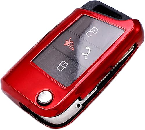 Funda para llavero Volkswagen de protección completa TPU suave para llave inteligente, compatible con VW 2016-2017 Golf Polo GTI 2018 2019 Tiguan