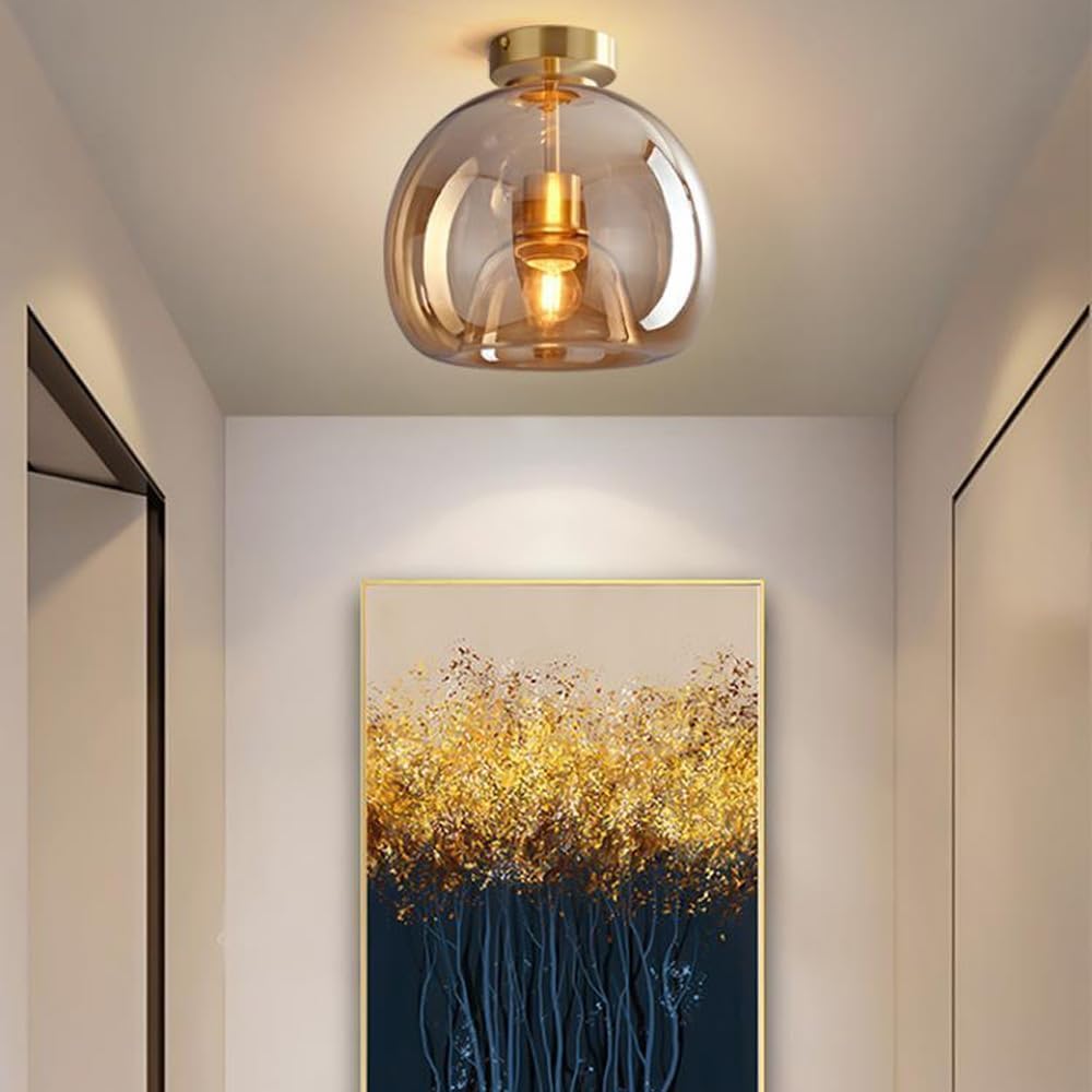 Amazon.com: LTTKLMP Nordic Mid Century Corridor Globe Semi Flush
