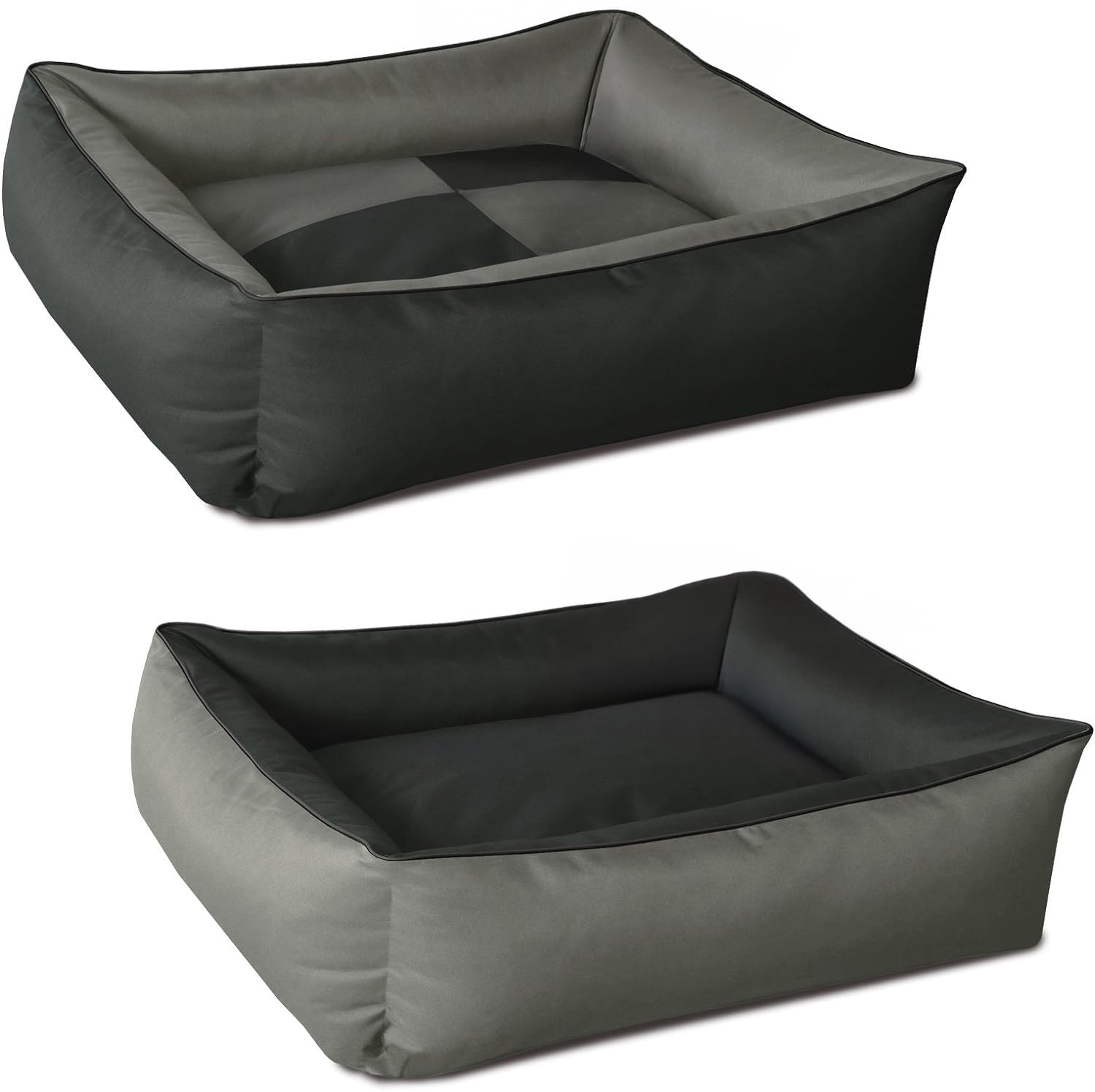 BedDog 2en1 colchón para Perro MAX Quattro XXL Aprox. 120x85 cm, 8 Colores, Cama, sofá,Cesta para Perro, Antracita/Gris